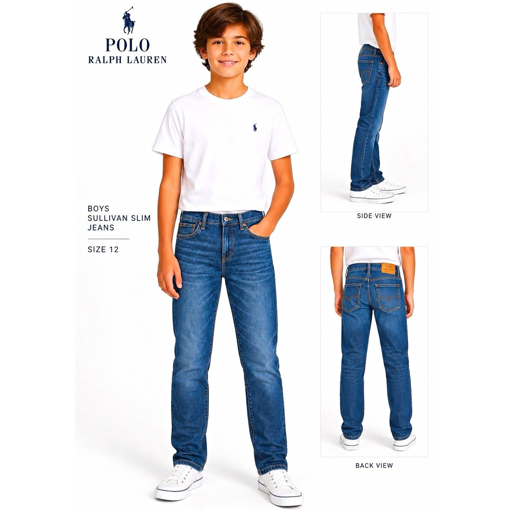 Polo Ralph Lauren Sullivan Slim Boys Jeans Blue Size 12 Cotton Denim